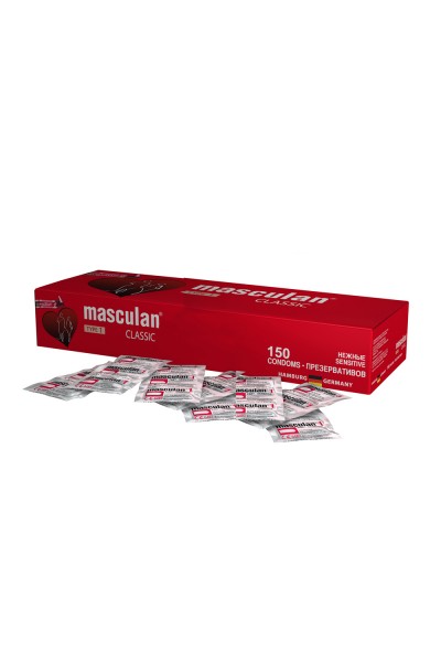 Презервативы Masculan, сlassic 1, нежные, 19 см, 5,3 см 150 шт.