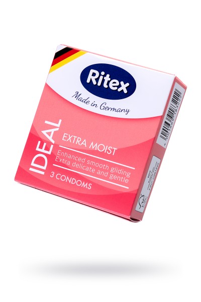 Презервативы Ritex, Ideal, двойная смазка, латекс, 18.5 см, 5,3 см, 3 шт.