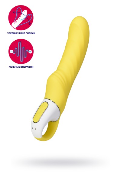 Нереалистичный вибратор Satisfyer Vibes Yummy Sunshine, силикон, желтый, 22,5 см.