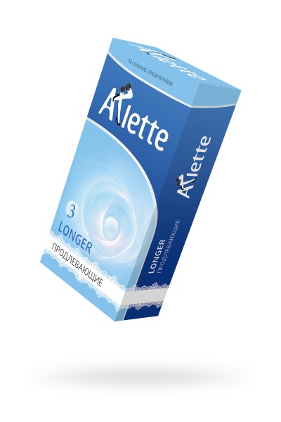 Презервативы Arlette, longer, латекс, продлевающие, 18 см, 5,2 см, 12 шт.