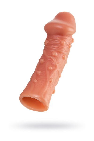 Насадка реалистичная KOKOS PENIS SLEEVE с дополнительной стимуляцией, TPE, телесная, 16.5 см
