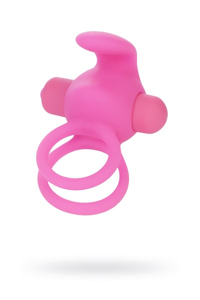 Эрекционное кольцо на пенис Lovetoy, 10 режимов вибрации, силикон, розовое, Ø3,5 см