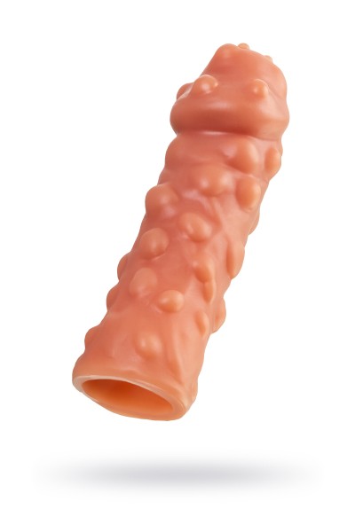 Насадка реалистичная KOKOS PENIS SLEEVE с дополнительной стимуляцией, TPE, телесная, 16.5 см