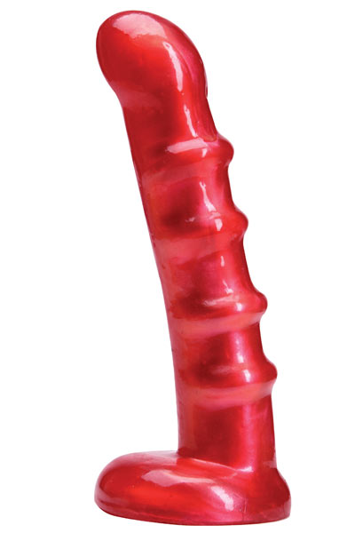 Фаллоимитатор 15,2 см красный ребристый
