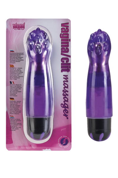 Вибратор клиторально-вагинал. фиолет.13,5 см