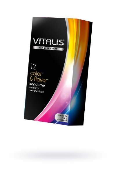 Презервативы ''VITALIS'' PREMIUM №12 color & flavor - цветные/ароматизированные (ширина 53mm)