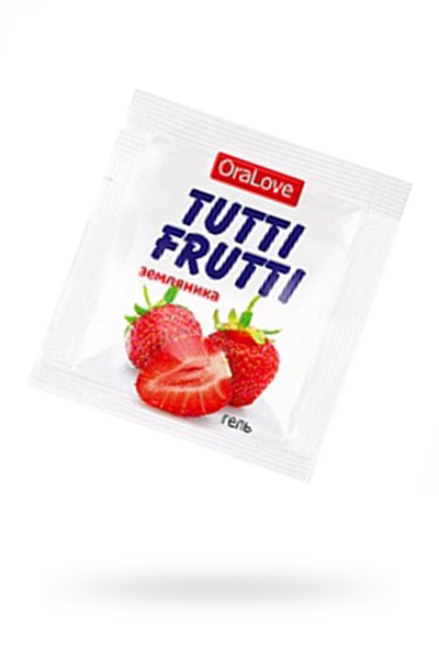 Съедобная гель-смазка TUTTI-FRUTTI для орального секса со вкусом земляники , 4гр по 20 шт в упаковке