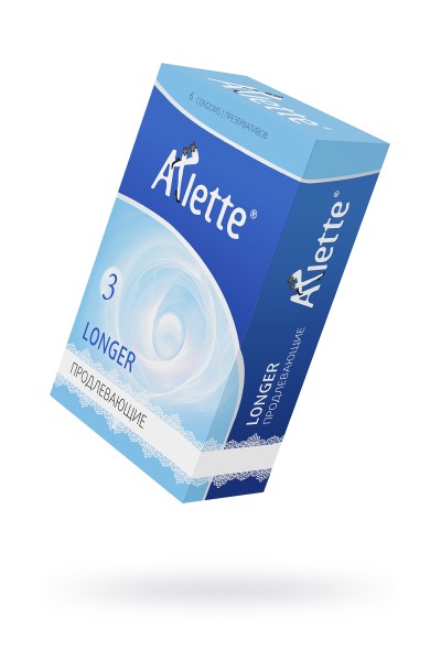 Презервативы Arlette, longer, латекс, продлевающие, 18 см, 5,2 см, 6 шт.