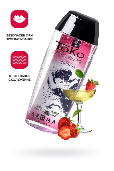 Лубрикант Shunga Toko Aroma на водной основе, клубника и шампанское, 165 мл Лубрикант Shunga Toko Aroma на водной основе, клубника и шампанское, 165 мл