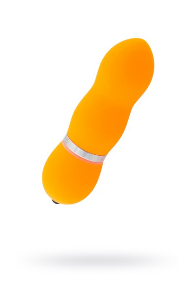 Нереалистичный вибратор Sexus Funny Five, ABS пластик, Оранжевый, 10,5 см