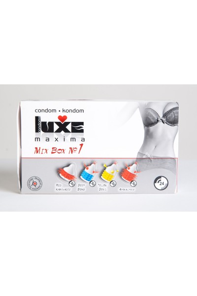 Презервативы Luxe MIX BOX №1 блок 4 вида по 6 упаковок.