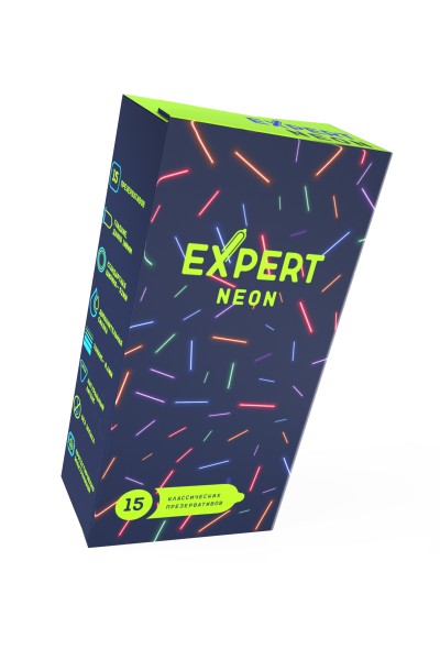 Презервативы EXPERT Neon  15 шт. (светящиеся)