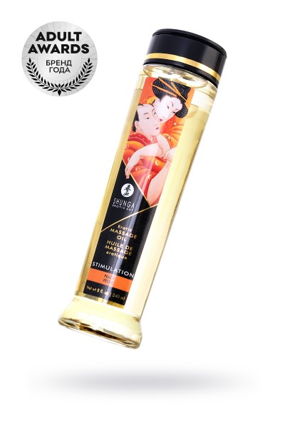Масло для массажа Shunga Стимуляция «Персик, натуральное, возбуждающее, с ароматом персика, 250 мл