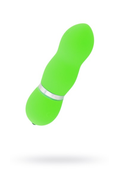 Нереалистичный вибратор Sexus Funny Five, ABS пластик, Зеленый, 10,5 см