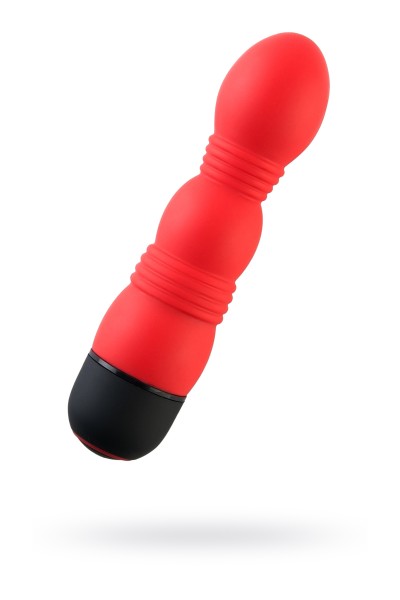 Нереалистичный вибратор Black & Red by TOYFA, 10 режимов вибрации, силикон, красный, 16 см, Ø 4,2 см