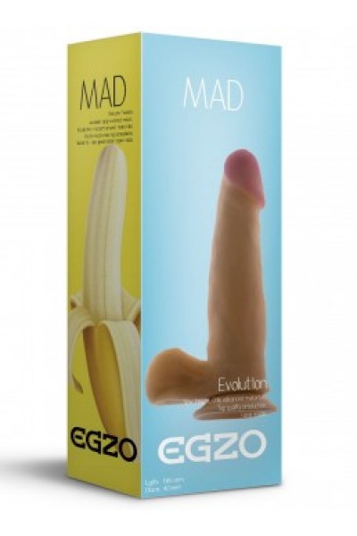 Реалистичный фаллоимитатор EGZO Banan, PVC, телесный, 18,5 см, Ø 4 см
