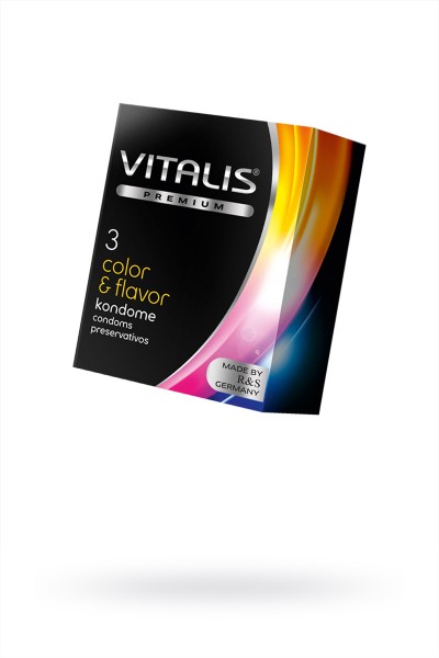 Презервативы ''VITALIS'' PREMIUM №3 color & flavor - цветные/ароматизированные (ширина 53mm)