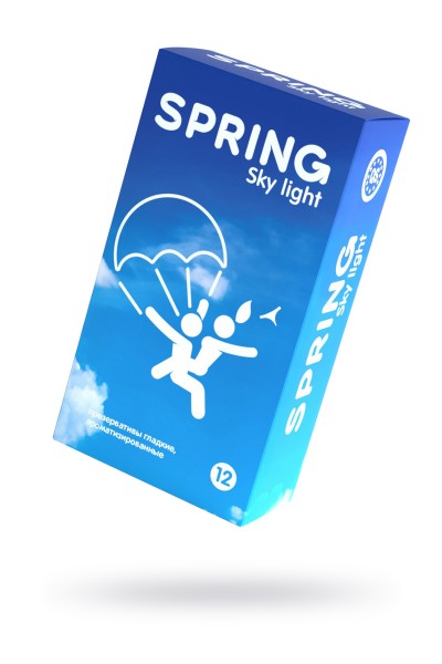 Презервативы Spring, sky light, классические, латекс, 17,5 см, 12 шт.