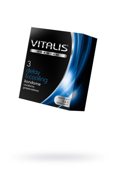 Презервативы ''VITALIS'' PREMIUM №3 deiay & cooling - с охлаждающим эффектом (ширина 53mm)