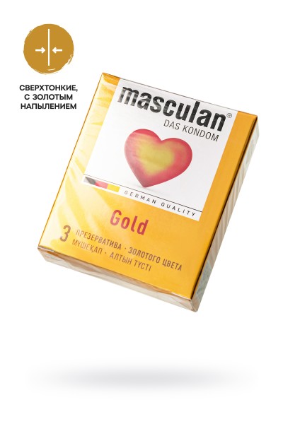 Презервативы Masculan, 5 ultra, золотые, 19 см, 5,3 см, 3 шт.(Gold № 3)