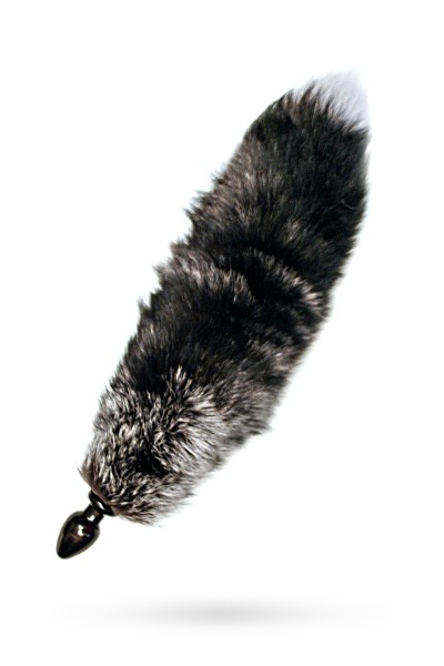 Анальная втулка с черным хвостом чернобурка Ø 3,2 см