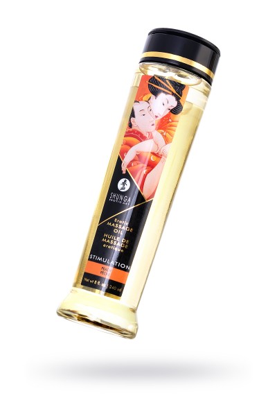 Масло массажное для тела Shunga «Активный персик» (Stimulation. Peach), 240 мл.