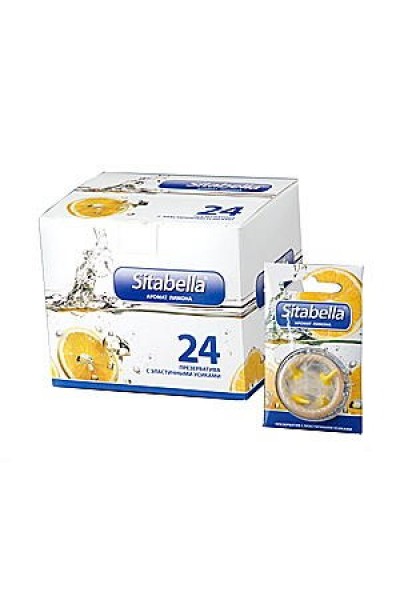 Презервативы Sitabella, латекс, усики, лимон, 18 см, 5,4 см, 24 шт.