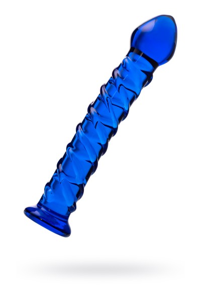 Нереалистичный фаллоимитатор Sexus Glass, Стекло, Синий, 18 см
