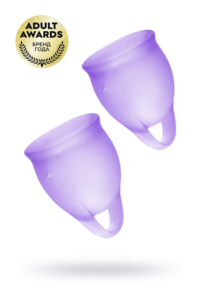 Менструальная чаша Satisfyer Feel Confident, 2 шт в наборе, силикон, фиолетовый