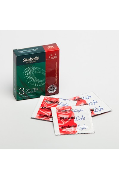 Презервативы Sitabella, light, возбуждающие, точечные, 18 см, 5,4 см, 12 шт.