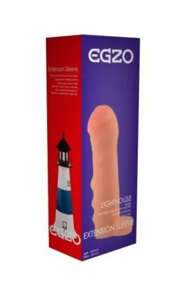Насадка на пенис EGZO Light House, PVC, телесная, 13,5 см, Ø 2,8 см