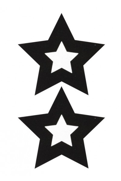 Украшение на соски  Nipple Stickers в форме звездочек черное