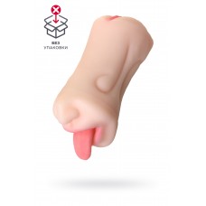 Мастурбатор реалистичный, рот и вагина, TPE, телесный,19 см, без упаковки