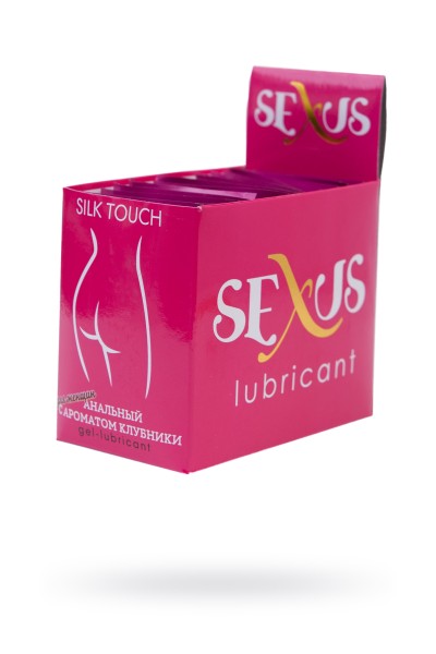 Анальный  гель-лубрикант Sexus на водной основе для женщин с ароматом клубники Silk Touch Strawberry