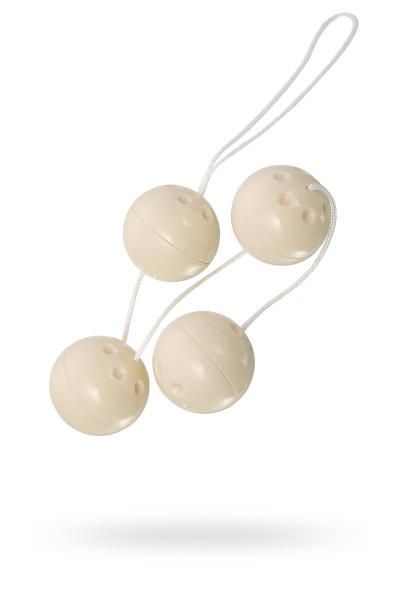 Вагинальные шарики Dream Toys, ABS пластик, белые, 4 шт, Ø3,5 см