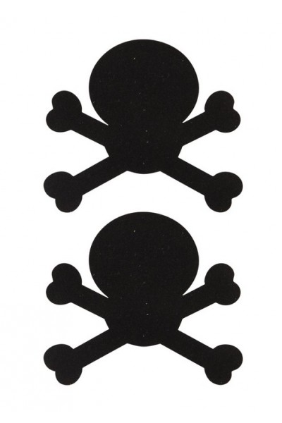Украшение на соски  Nipple Stickers в форме черепов черное