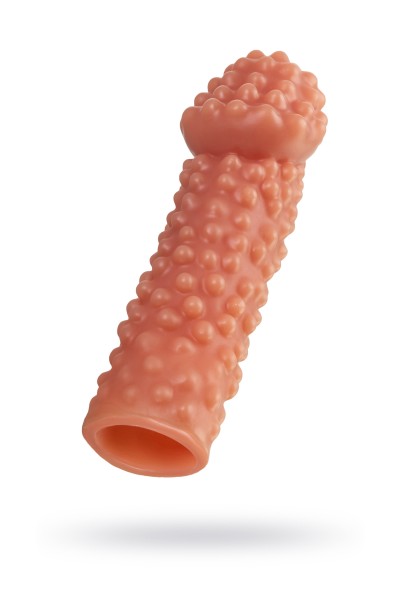 Насадка реалистичная KOKOS PENIS SLEEVE с дополнительной стимуляцией, TPE, телесная, 16.5 см