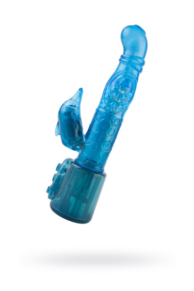 Вибратор NMC Blue Juice с клиторальным стимулятором в форме «дельфина», многофункциональный, с ротацией, 17,8 см